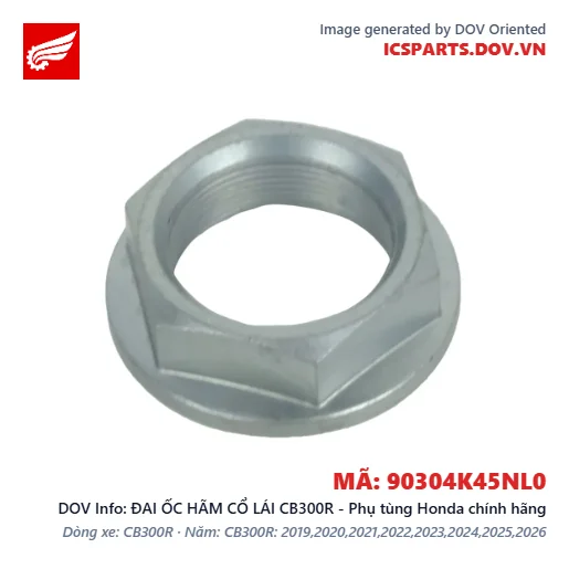 ĐAI ỐC HÃM CỔ LÁI CB300R - Phụ tùng Honda chính hãng