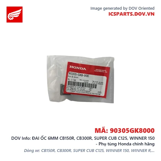 ĐAI ỐC 6MM CB150R, CB300R, SUPER CUB C125, WINNER 150 - Phụ tùng Honda chính hãng