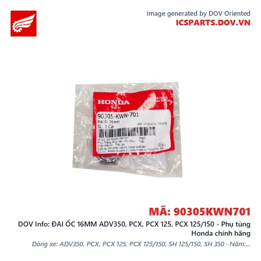 ĐAI ỐC 16MM ADV350, PCX, PCX 125, PCX 125/150 - Phụ tùng Honda chính hãng