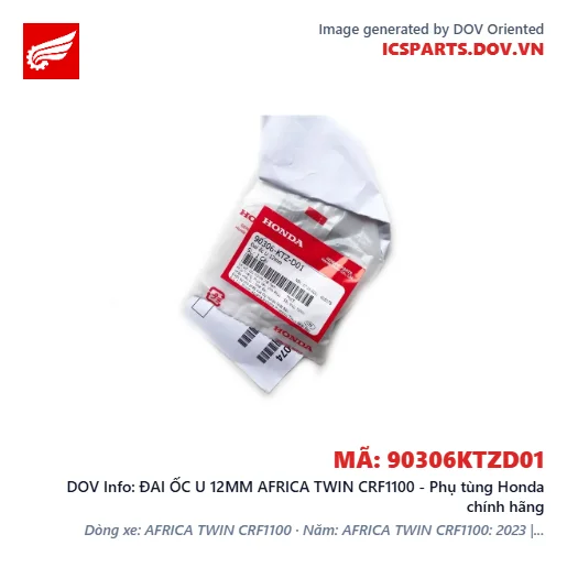 ĐAI ỐC U 12MM AFRICA TWIN CRF1100 - Phụ tùng Honda chính hãng