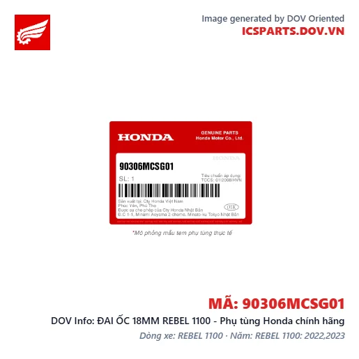 ĐAI ỐC 18MM REBEL 1100 - Phụ tùng Honda chính hãng