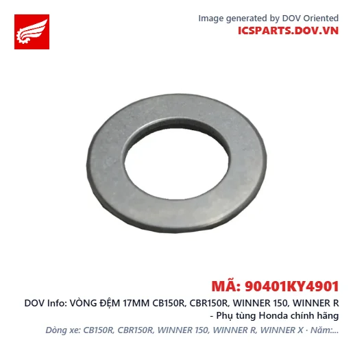 VÒNG ĐỆM 17MM CB150R, CBR150R, WINNER 150, WINNER R - Phụ tùng Honda chính hãng