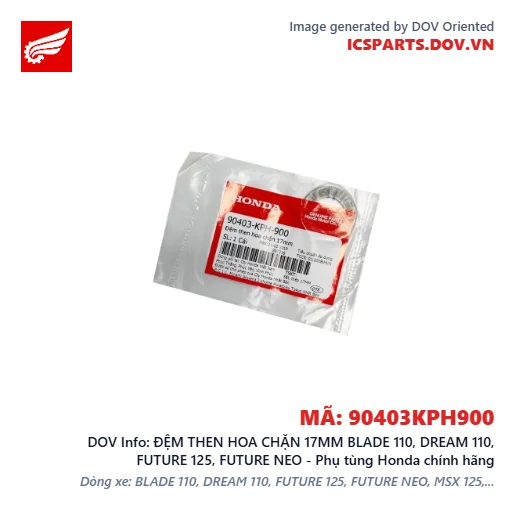 ĐỆM THEN HOA CHẶN 17MM BLADE 110, DREAM 110, FUTURE 125, FUTURE NEO - Phụ tùng Honda chính hãng