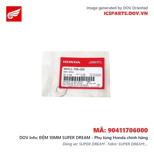 ĐỆM 10MM SUPER DREAM - Phụ tùng Honda chính hãng