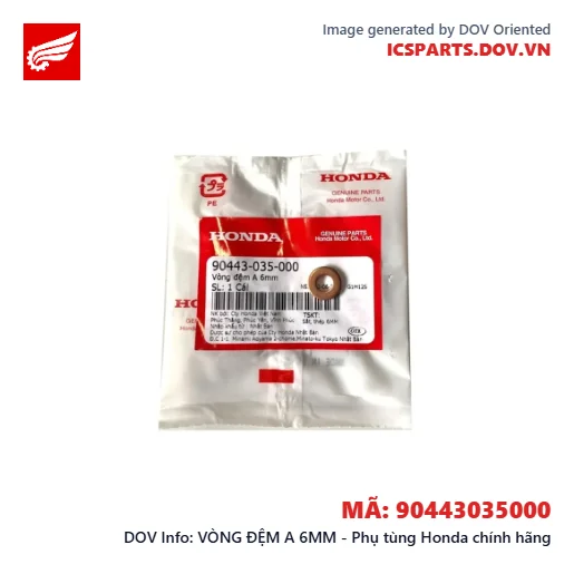 VÒNG ĐỆM A 6MM - Phụ tùng Honda chính hãng