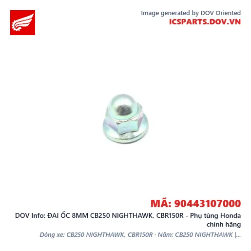 ĐAI ỐC 8MM CB250 NIGHTHAWK, CBR150R - Phụ tùng Honda chính hãng