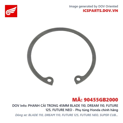 PHANH CÀI TRONG 45MM BLADE 110, DREAM 110, FUTURE 125, FUTURE NEO - Phụ tùng Honda chính hãng