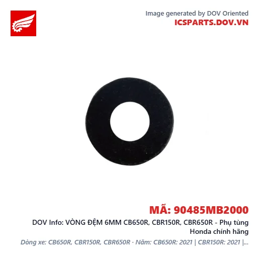 VÒNG ĐỆM 6MM CB650R, CBR150R, CBR650R - Phụ tùng Honda chính hãng
