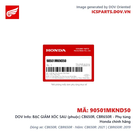 BẠC GIẢM XÓC SAU (phuộc) CB650R, CBR650R - Phụ tùng Honda chính hãng