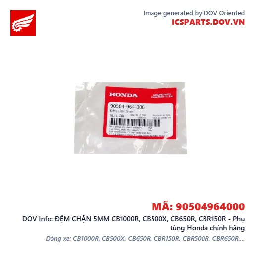 ĐỆM CHẶN 5MM CB1000R, CB500X, CB650R, CBR150R - Phụ tùng Honda chính hãng