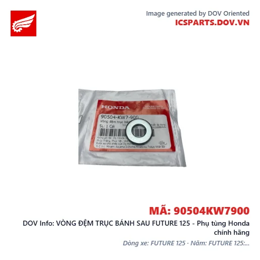 VÒNG ĐỆM TRỤC BÁNH SAU FUTURE 125 - Phụ tùng Honda chính hãng