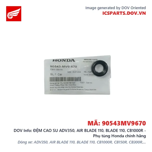 ĐỆM CAO SU ADV350, AIR BLADE 110, BLADE 110, CB1000R - Phụ tùng Honda chính hãng