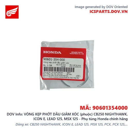 VÒNG KẸP PHỚT DẦU GIẢM XÓC (phuộc) CB250 NIGHTHAWK, ICON E, LEAD 125, MSX 125 - Phụ tùng Honda chính hãng
