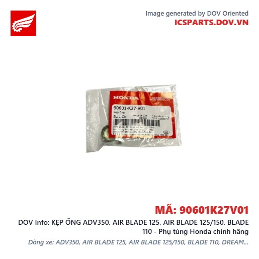 KẸP ỐNG ADV350, AIR BLADE 125, AIR BLADE 125/150, BLADE 110 - Phụ tùng Honda chính hãng