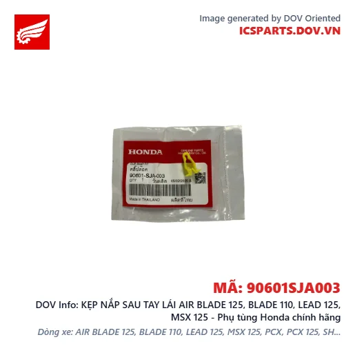 KẸP NẮP SAU TAY LÁI AIR BLADE 125, BLADE 110, LEAD 125, MSX 125 - Phụ tùng Honda chính hãng
