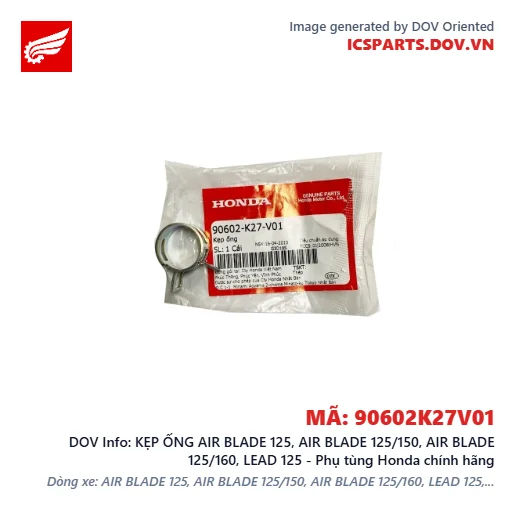KẸP ỐNG AIR BLADE 125, AIR BLADE 125/150, AIR BLADE 125/160, LEAD 125 - Phụ tùng Honda chính hãng