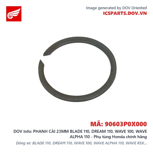 PHANH CÀI 23MM BLADE 110, DREAM 110, WAVE 100, WAVE ALPHA 110 - Phụ tùng Honda chính hãng
