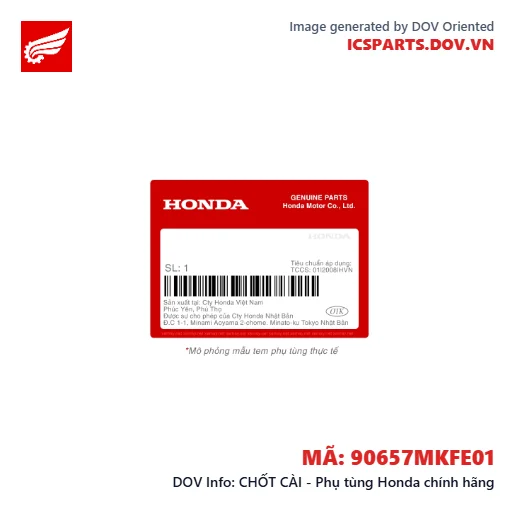 CHỐT CÀI - Phụ tùng Honda chính hãng