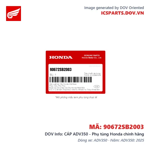 CÁP ADV350 - Phụ tùng Honda chính hãng