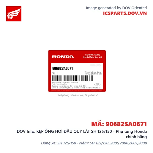 KẸP ỐNG HƠI ĐẦU QUY LÁT SH 125/150 - Phụ tùng Honda chính hãng