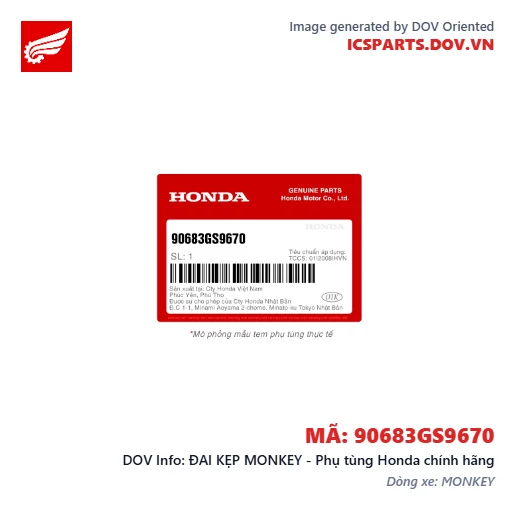 ĐAI KẸP MONKEY - Phụ tùng Honda chính hãng