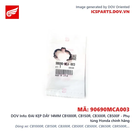 ĐAI KẸP DÂY 14MM CB1000R, CB150R, CB300R, CB500F - Phụ tùng Honda chính hãng