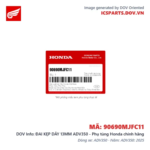ĐAI KẸP DÂY 13MM ADV350 - Phụ tùng Honda chính hãng