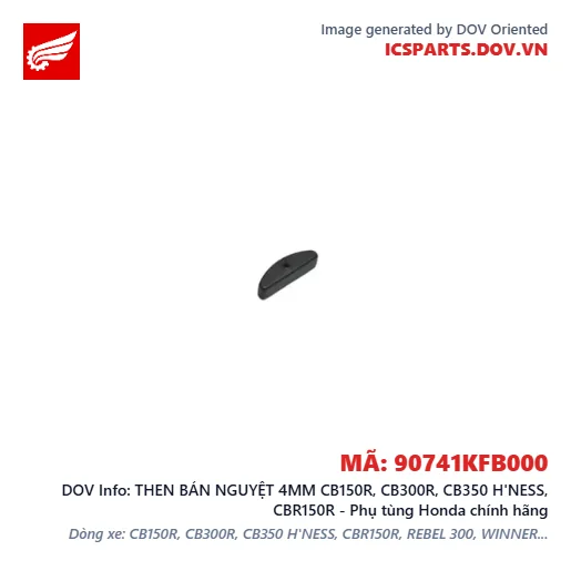 THEN BÁN NGUYỆT 4MM CB150R, CB300R, CB350 H'NESS, CBR150R - Phụ tùng Honda chính hãng