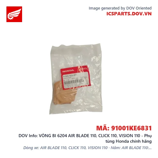 VÒNG BI 6204 AIR BLADE 110, CLICK 110, VISION 110 - Phụ tùng Honda chính hãng