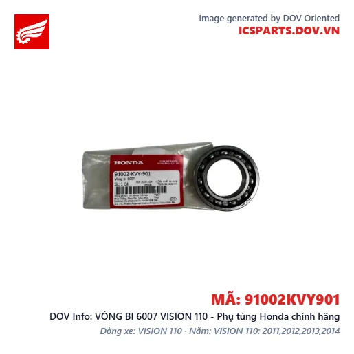 VÒNG BI 6007 VISION 110 - Phụ tùng Honda chính hãng