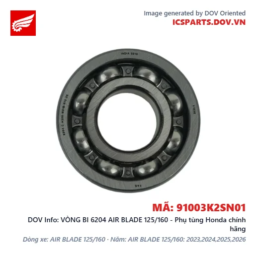 VÒNG BI 6204 AIR BLADE 125/160 - Phụ tùng Honda chính hãng