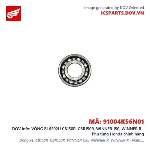 VÒNG BI 6202U CB150R, CBR150R, WINNER 150, WINNER R - Phụ tùng Honda chính hãng