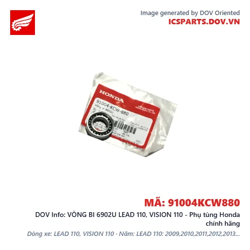 VÒNG BI 6902U LEAD 110, VISION 110 - Phụ tùng Honda chính hãng