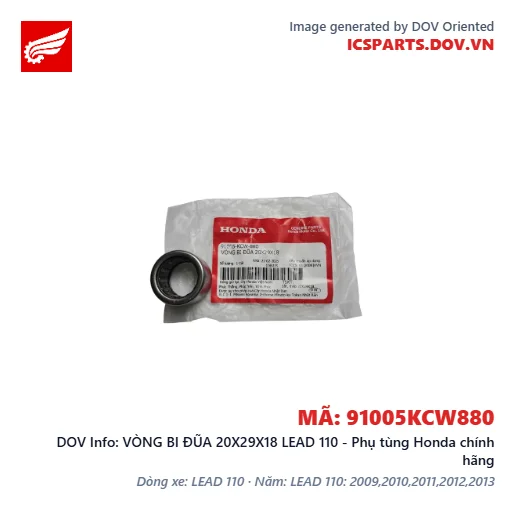 VÒNG BI ĐŨA 20X29X18 LEAD 110 - Phụ tùng Honda chính hãng