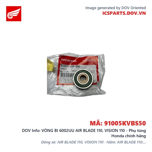VÒNG BI 6002UU AIR BLADE 110, VISION 110 - Phụ tùng Honda chính hãng