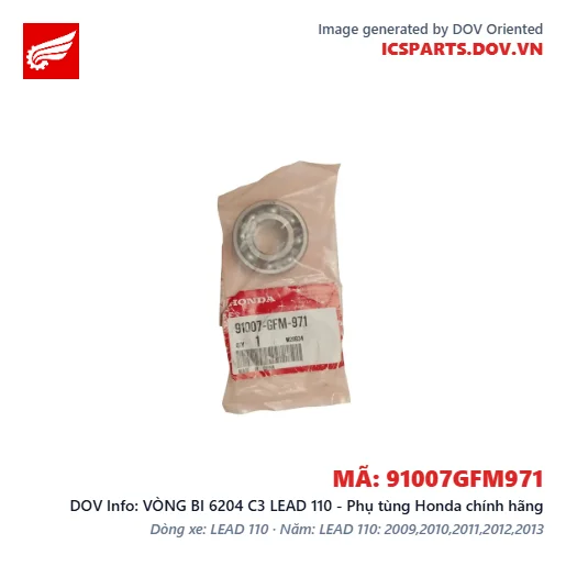 VÒNG BI 6204 C3 LEAD 110 - Phụ tùng Honda chính hãng