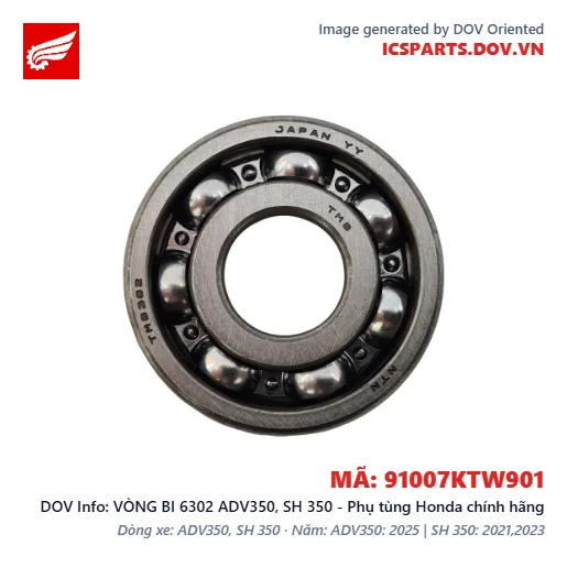 VÒNG BI 6302 ADV350, SH 350 - Phụ tùng Honda chính hãng