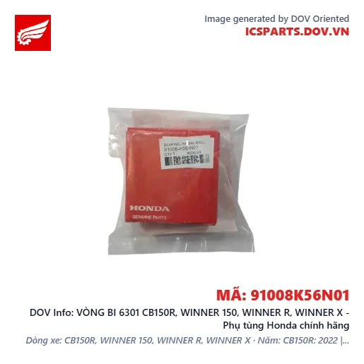 VÒNG BI 6301 CB150R, WINNER 150, WINNER R, WINNER X - Phụ tùng Honda chính hãng