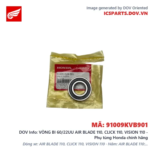 VÒNG BI 60/22UU AIR BLADE 110, CLICK 110, VISION 110 - Phụ tùng Honda chính hãng