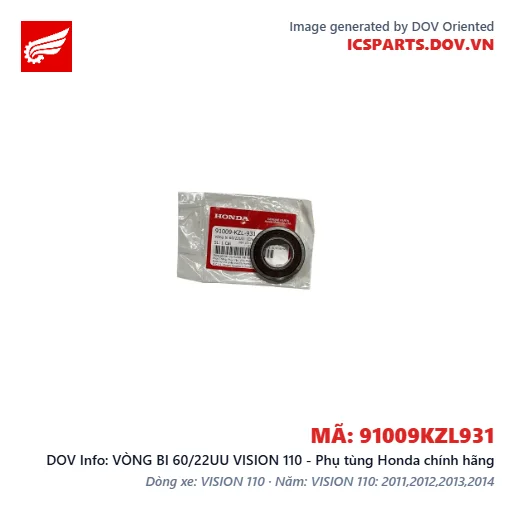 VÒNG BI 60/22UU VISION 110 - Phụ tùng Honda chính hãng