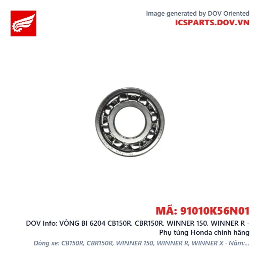 VÒNG BI 6204 CB150R, CBR150R, WINNER 150, WINNER R - Phụ tùng Honda chính hãng