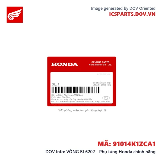 VÒNG BI 6202 - Phụ tùng Honda chính hãng