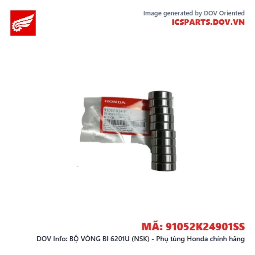 BỘ VÒNG BI 6201U (NSK) - Phụ tùng Honda chính hãng
