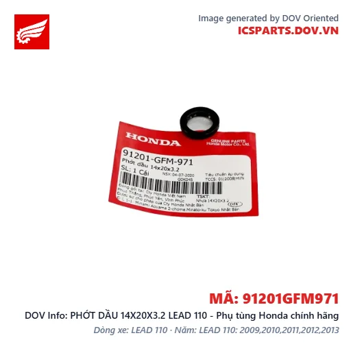 PHỚT DẦU 14X20X3.2 LEAD 110 - Phụ tùng Honda chính hãng