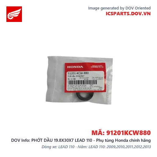 PHỚT DẦU 19.8X30X7 LEAD 110 - Phụ tùng Honda chính hãng