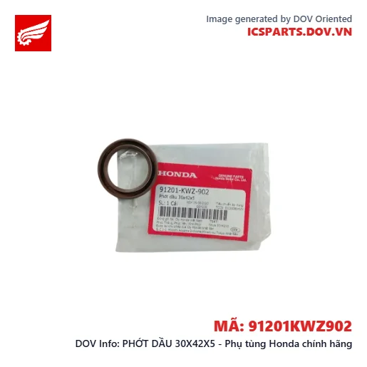 PHỚT DẦU 30X42X5 - Phụ tùng Honda chính hãng