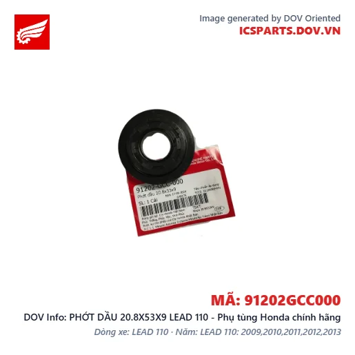 PHỚT DẦU 20.8X53X9 LEAD 110 - Phụ tùng Honda chính hãng
