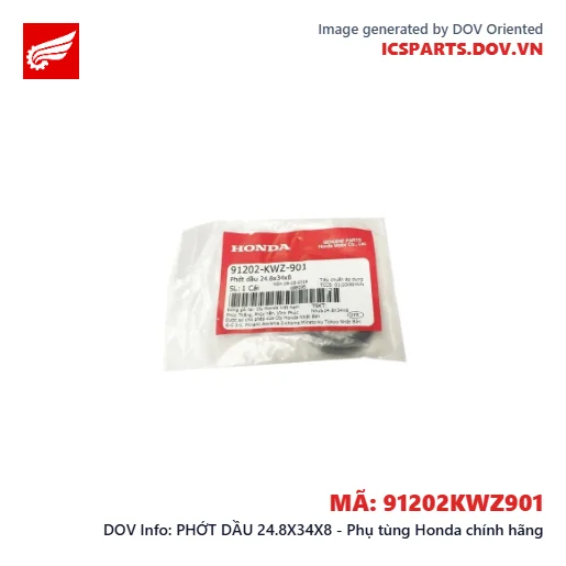 PHỚT DẦU 24.8X34X8 - Phụ tùng Honda chính hãng