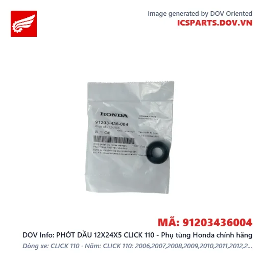 PHỚT DẦU 12X24X5 CLICK 110 - Phụ tùng Honda chính hãng