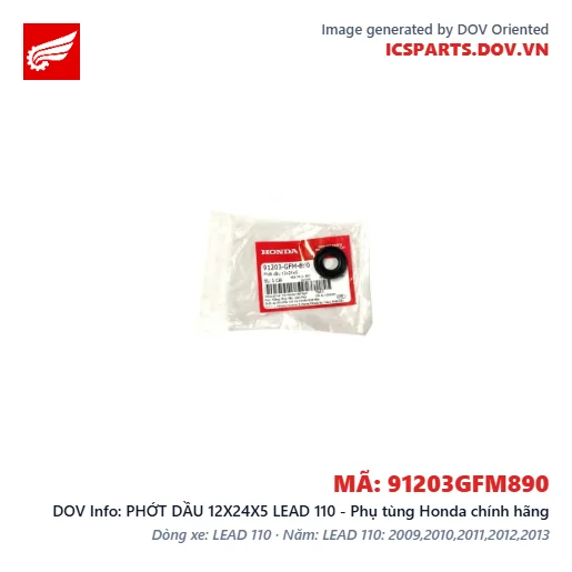 PHỚT DẦU 12X24X5 LEAD 110 - Phụ tùng Honda chính hãng